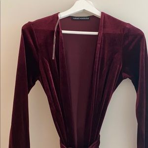 Burgundy velvet robe